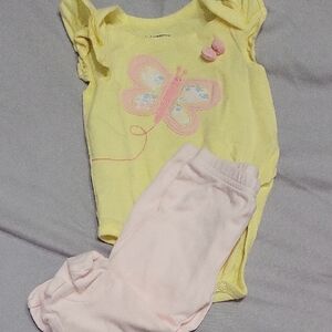 First Impressions Yellow and Pink Butterfly Matching Set